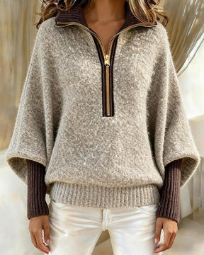 Herbstlicher Casual Long Sleeve Zip Sweater - Warm, Stilvoll & Vielseitig