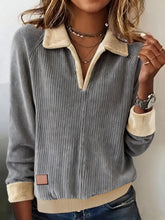 Winter Cord Sweatshirt Damen Grau – Warm, Stylisch, Kuschelig