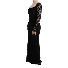 Dolce & Gabbana Elegantes Schwarzes Cocktailkleid aus Baumwolle