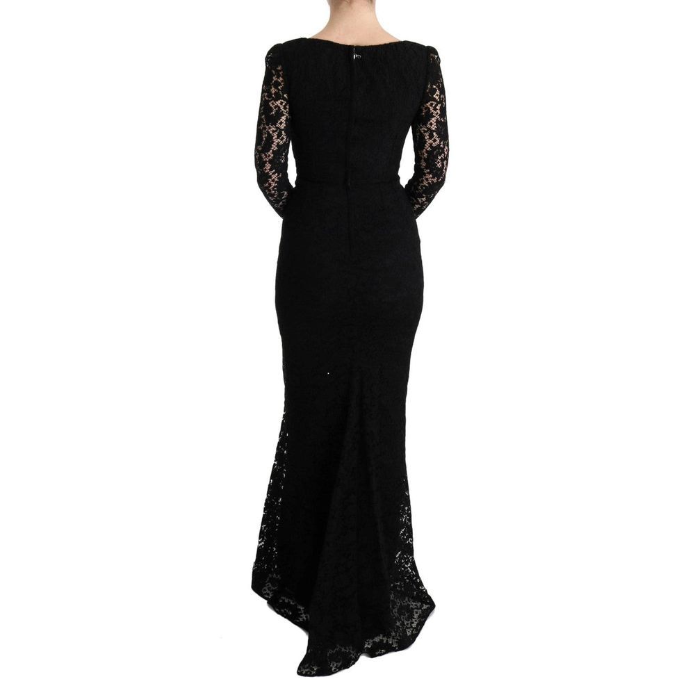 Dolce & Gabbana Elegantes Schwarzes Cocktailkleid aus Baumwolle
