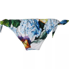 Dolce & Gabbana Weißer Floral Print Badeanzug Bikini Bottom Bademode