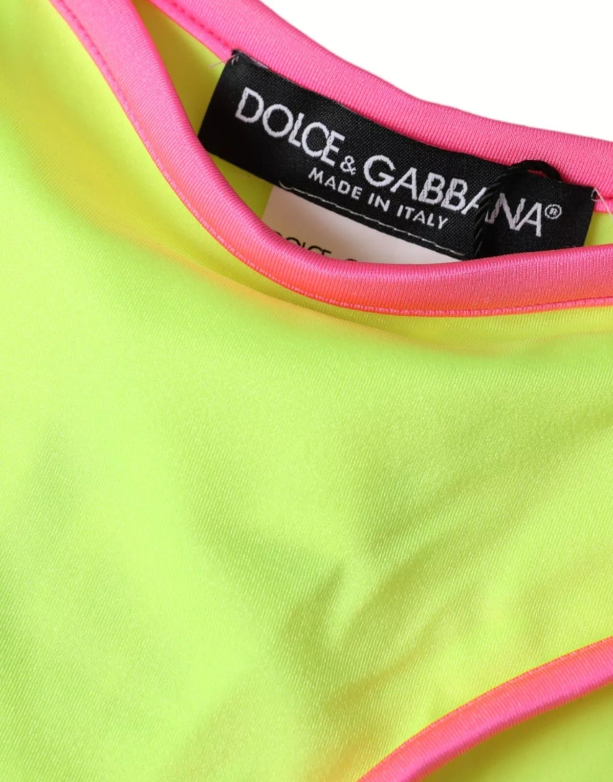 Dolce & Gabbana Gelb Rosa Nylon Badebekleidung Unterteil Beachwear Bikini