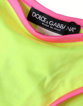 Dolce & Gabbana Gelb Rosa Nylon Badebekleidung Unterteil Beachwear Bikini