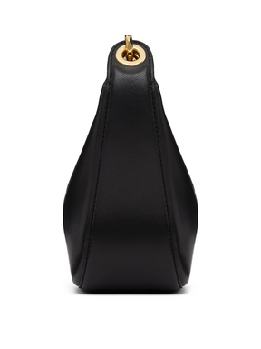 Valentino Garavani Schwarzes Leder Mini Hobo Vlogo Umhängetasche