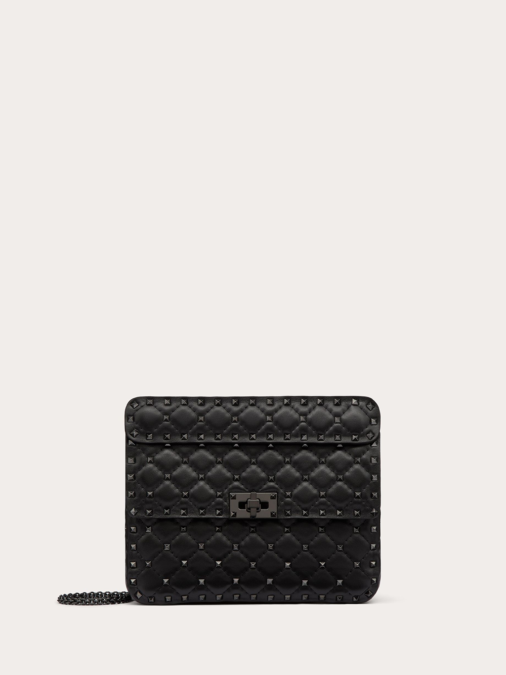 Valentino Garavani Schwarze Nappaleder Medium Rockstudt Spike Tasche