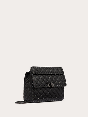 Valentino Garavani Schwarze Nappaleder Medium Rockstudt Spike Tasche