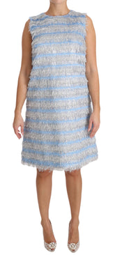 Dolce & Gabbana Hellblau-Silbernes Etuikleid