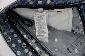 Dolce & Gabbana Crystal Roses Herz verschönert Jeans