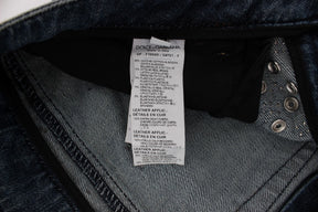 Dolce & Gabbana Crystal Roses Herz verschönert Jeans