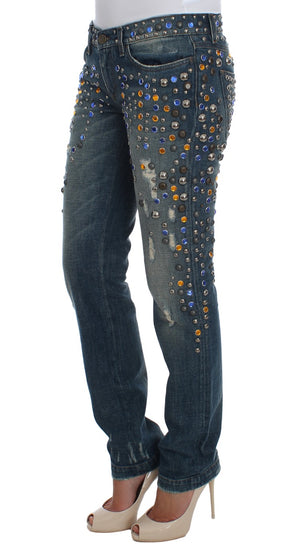 Dolce & Gabbana Kristallverzierte GIRLY Slim Fit Jeans