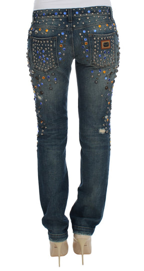Dolce & Gabbana Kristallverzierte GIRLY Slim Fit Jeans