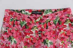 Dolce & Gabbana Multicolor Floral Knie Capris Shorts Hosen