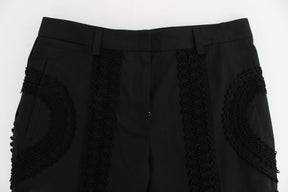 Dolce & Gabbana Schwarze Baumwoll-Stretch-Capris-Hose