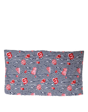 Dolce & Gabbana Multicolor Stripes Seashells Strandtuch