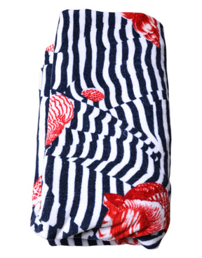 Dolce & Gabbana Multicolor Stripes Seashells Strandtuch
