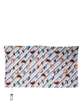 Dolce & Gabbana Multicolor Stripes Seashells Strandtuch