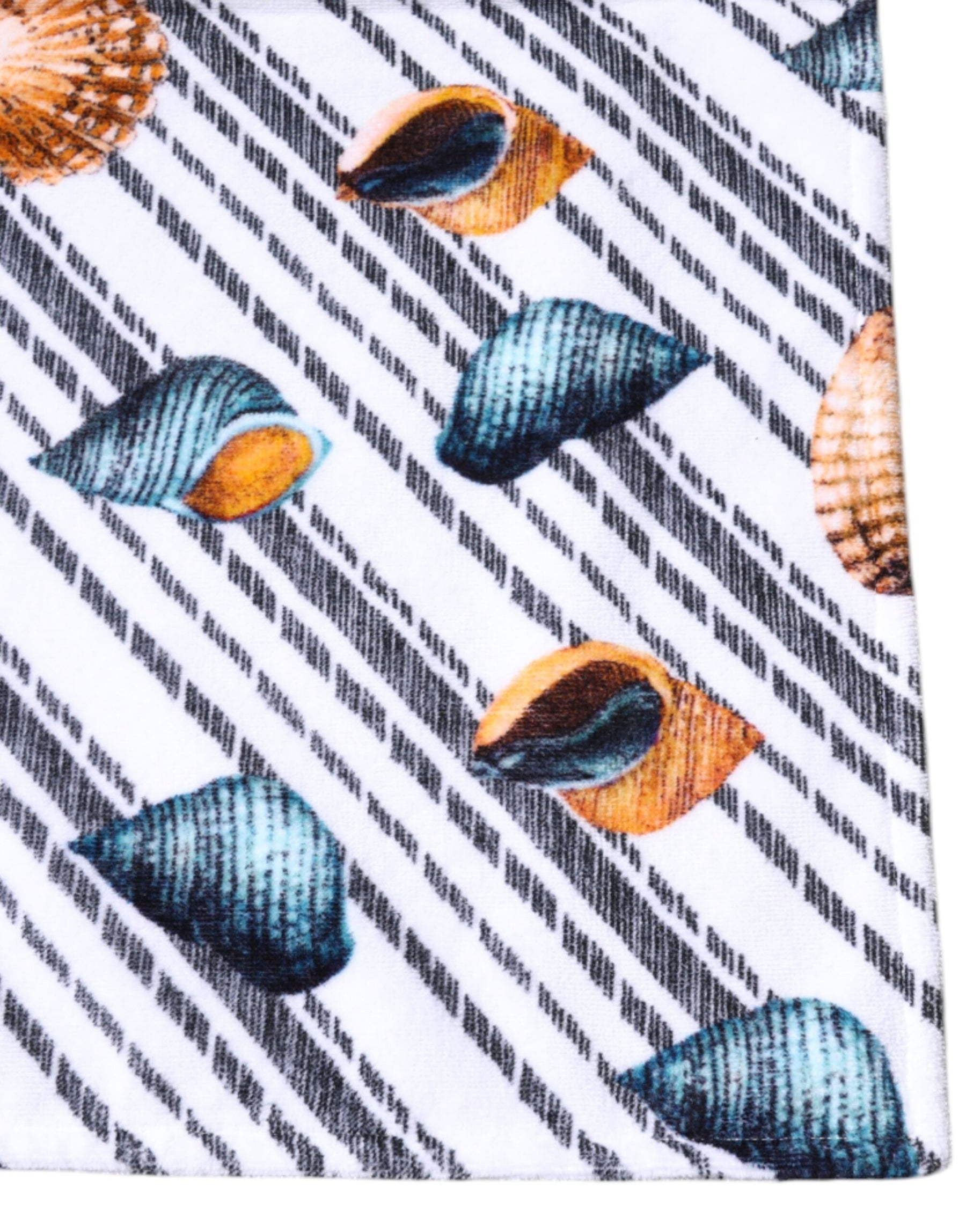 Dolce & Gabbana Multicolor Stripes Seashells Strandtuch