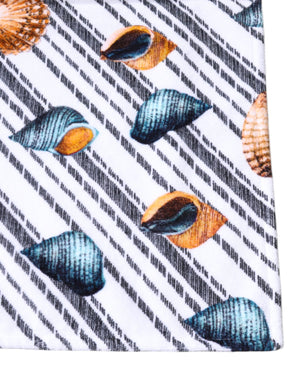 Dolce & Gabbana Multicolor Stripes Seashells Strandtuch