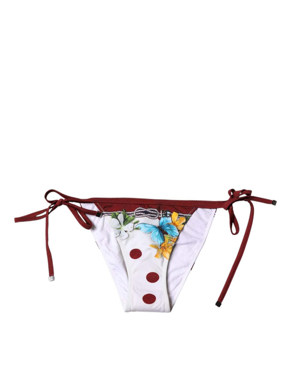 Dolce & Gabbana Weißer Floral Print Badeanzug Bikini Bottom Bademode