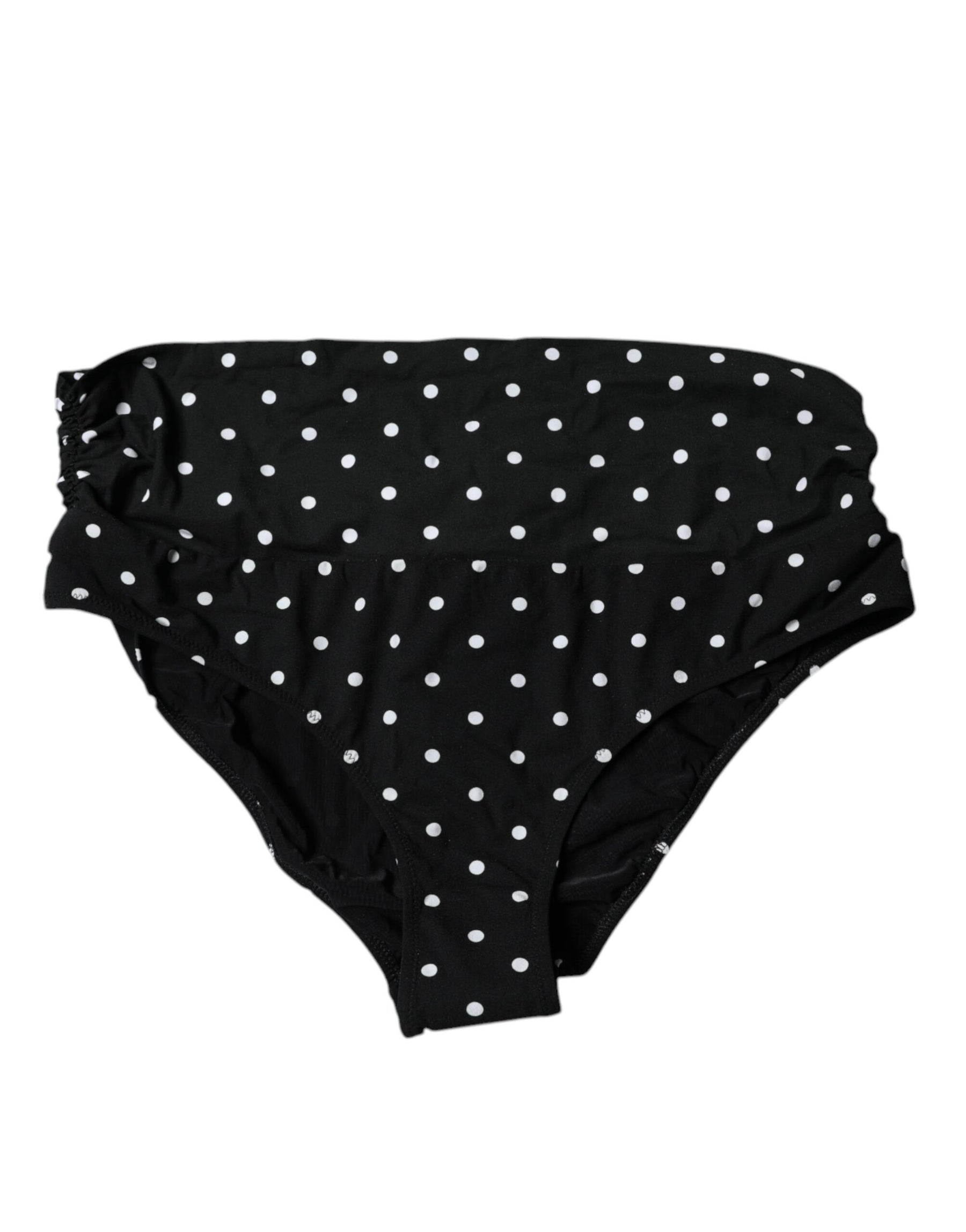 Dolce & Gabbana Schwarzer Polka Dot Badeanzug Bikini Bottom Badebekleidung