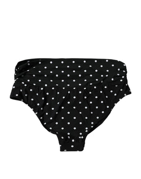Dolce & Gabbana Schwarzer Polka Dot Badeanzug Bikini Bottom Badebekleidung