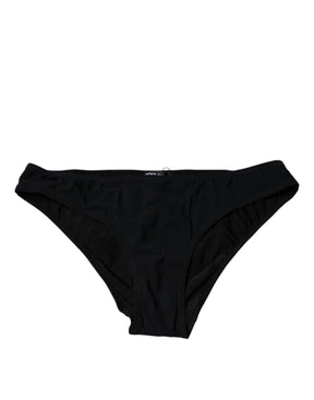 Dolce & Gabbana Schwarze Nylon Stretch Mid Waist Panty Unterwäsche