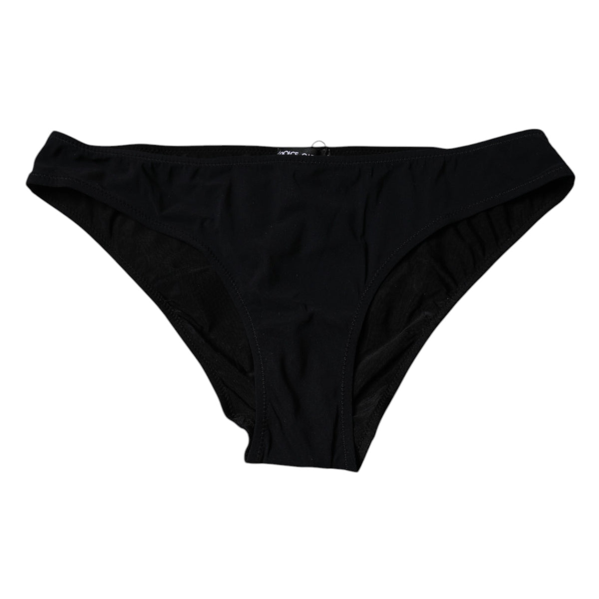 Dolce & Gabbana Schwarze Nylon Stretch Mid Waist Panty Unterwäsche