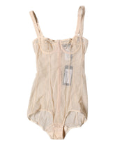Dolce & Gabbana Beige Tüll Balconette BH Bodysuit Unterwäsche