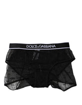 Dolce & Gabbana Schwarzer Tüll Nylon mittlere Taille Panty Unterwäsche