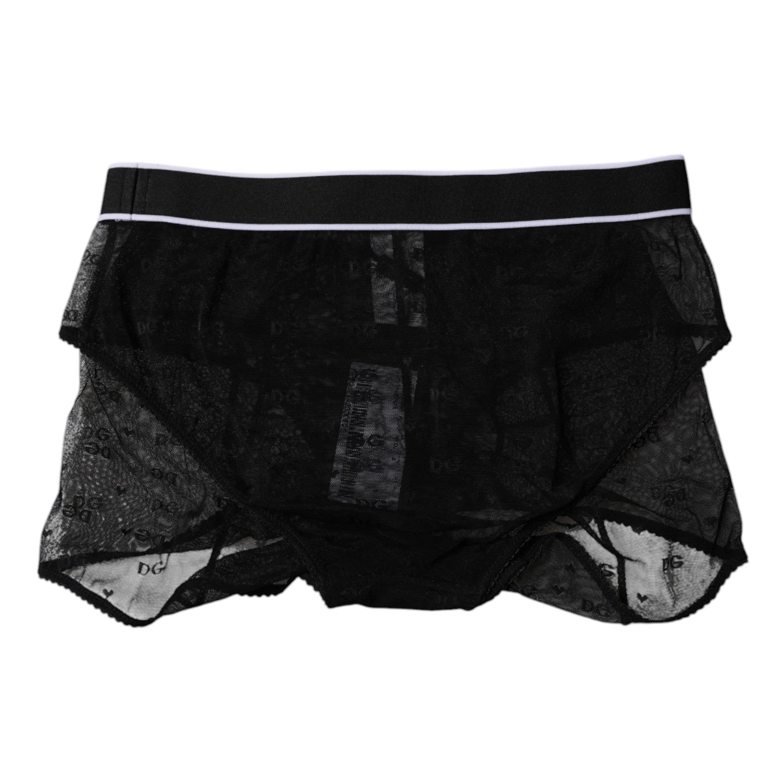 Dolce & Gabbana Schwarzer Tüll Nylon mittlere Taille Panty Unterwäsche