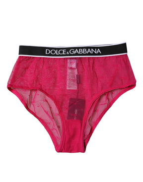 Dolce & Gabbana Fuchsia Tüll Nylon mittlere Taille Panty Unterwäsche