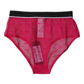 Dolce & Gabbana Fuchsia Tüll Nylon mittlere Taille Panty Unterwäsche