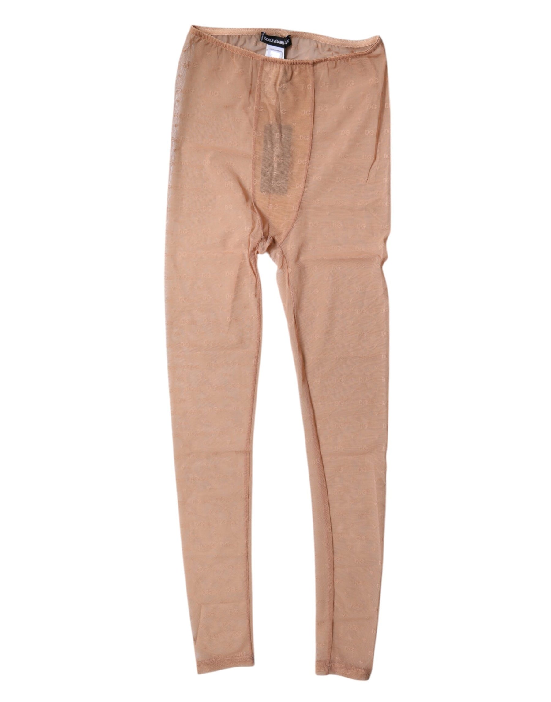 Dolce & Gabbana Nude Beige Logo Spitze Dessous Hose Unterwäsche