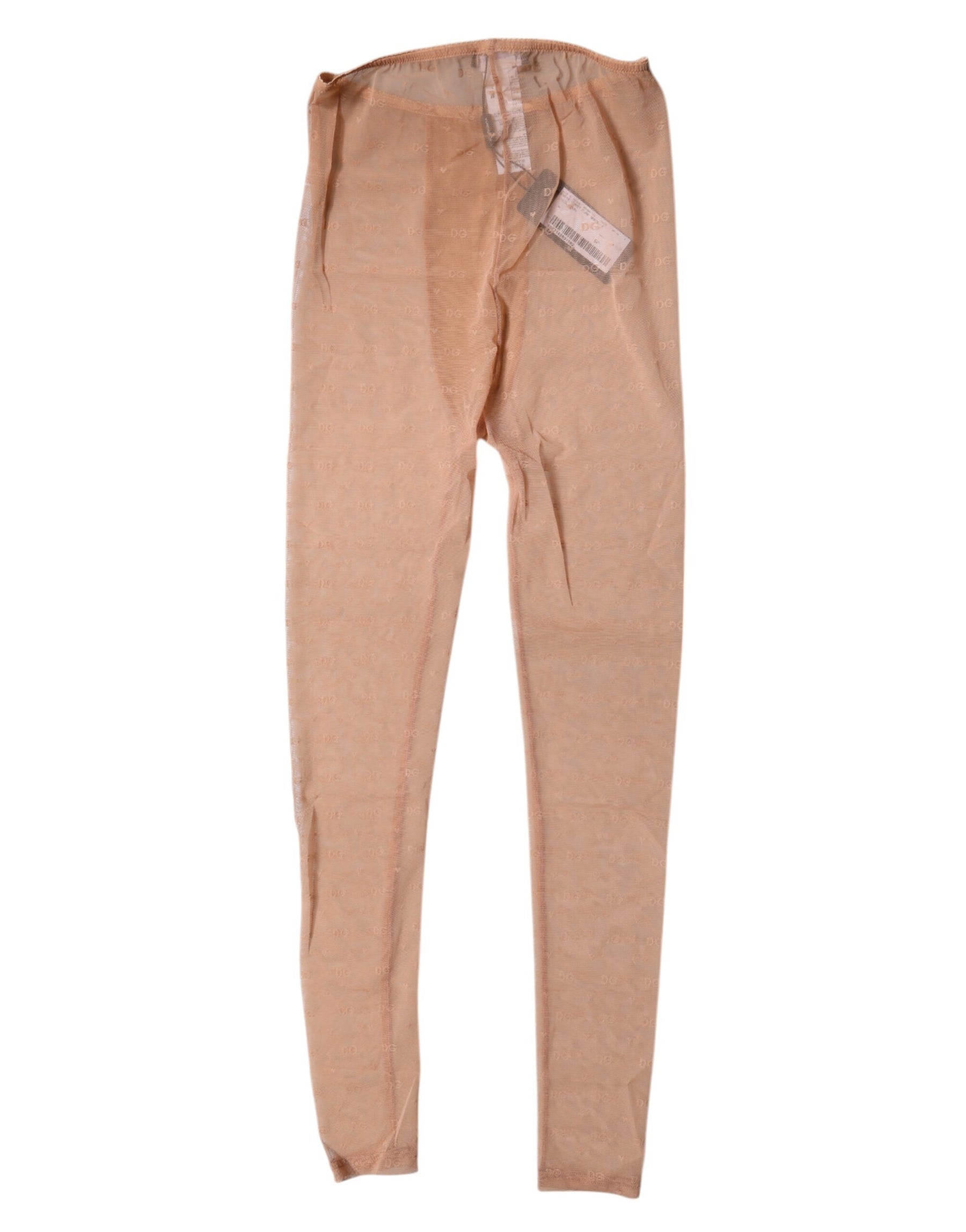 Dolce & Gabbana Nude Beige Logo Spitze Dessous Hose Unterwäsche