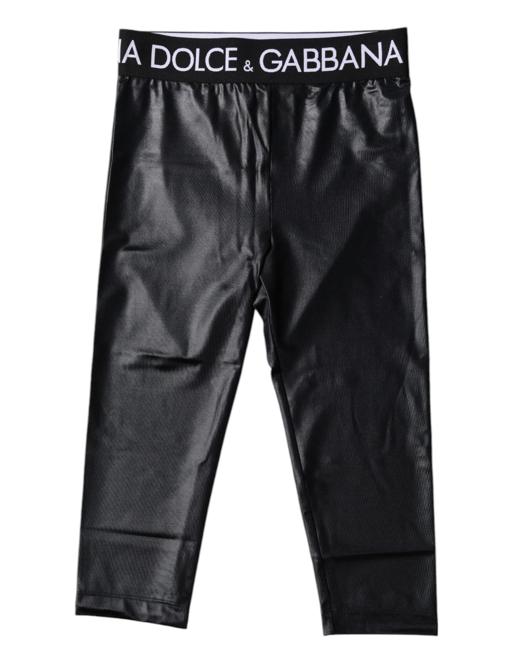 Dolce & Gabbana Schwarze Logo-Nylon-Kurzstrumpfhose Hose Unterwäsche