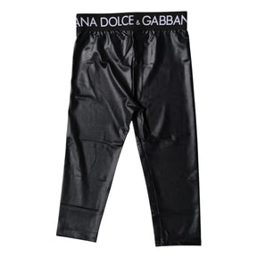 Dolce & Gabbana Schwarze Logo-Nylon-Kurzstrumpfhose Hose Unterwäsche