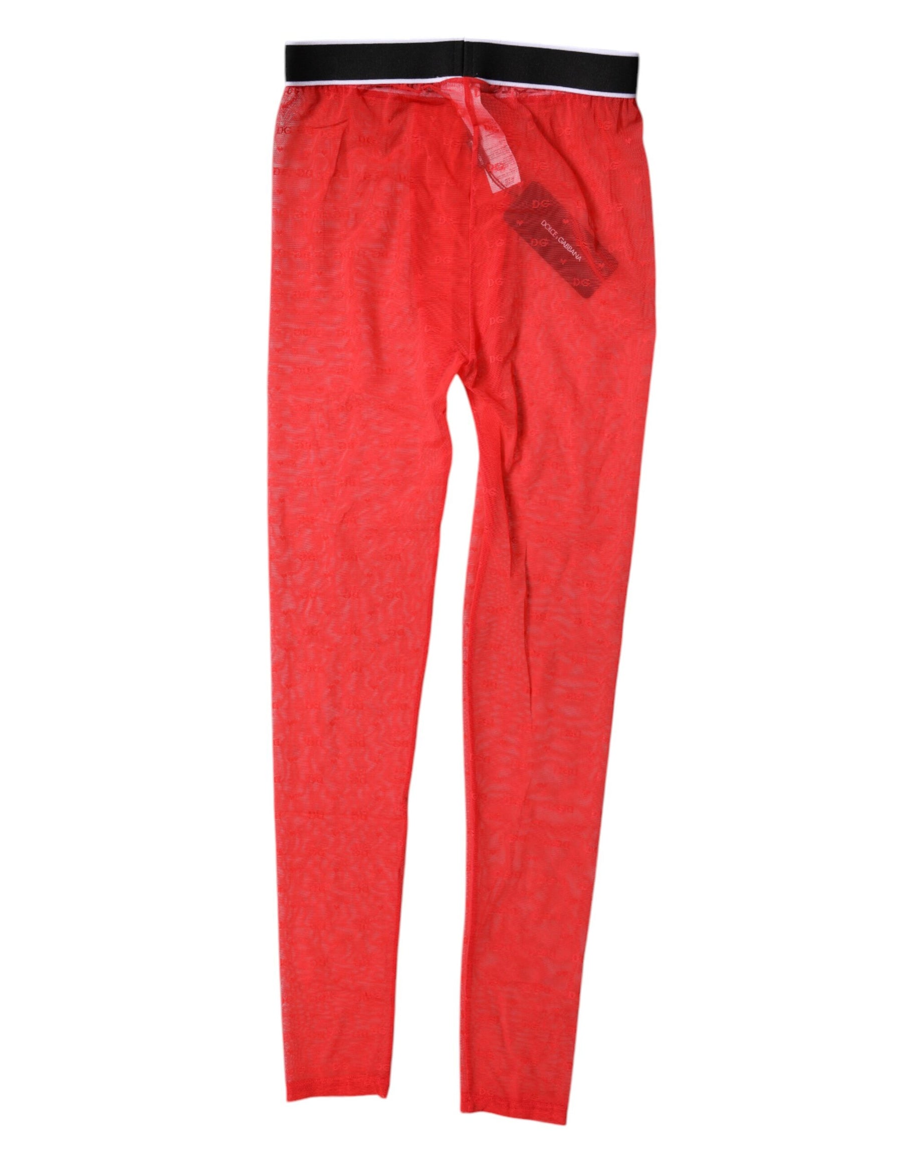Dolce & Gabbana Rote Logo Spitze Dessous Enge Hose Unterwäsche
