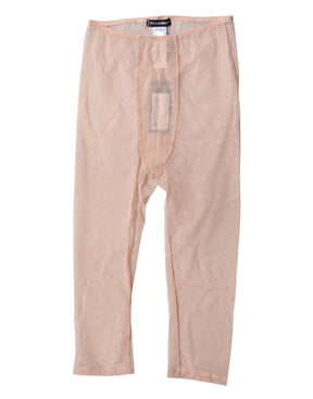 Dolce & Gabbana Beige Logo Lace Lingerie Cropped Strumpfhosen Unterwäsche