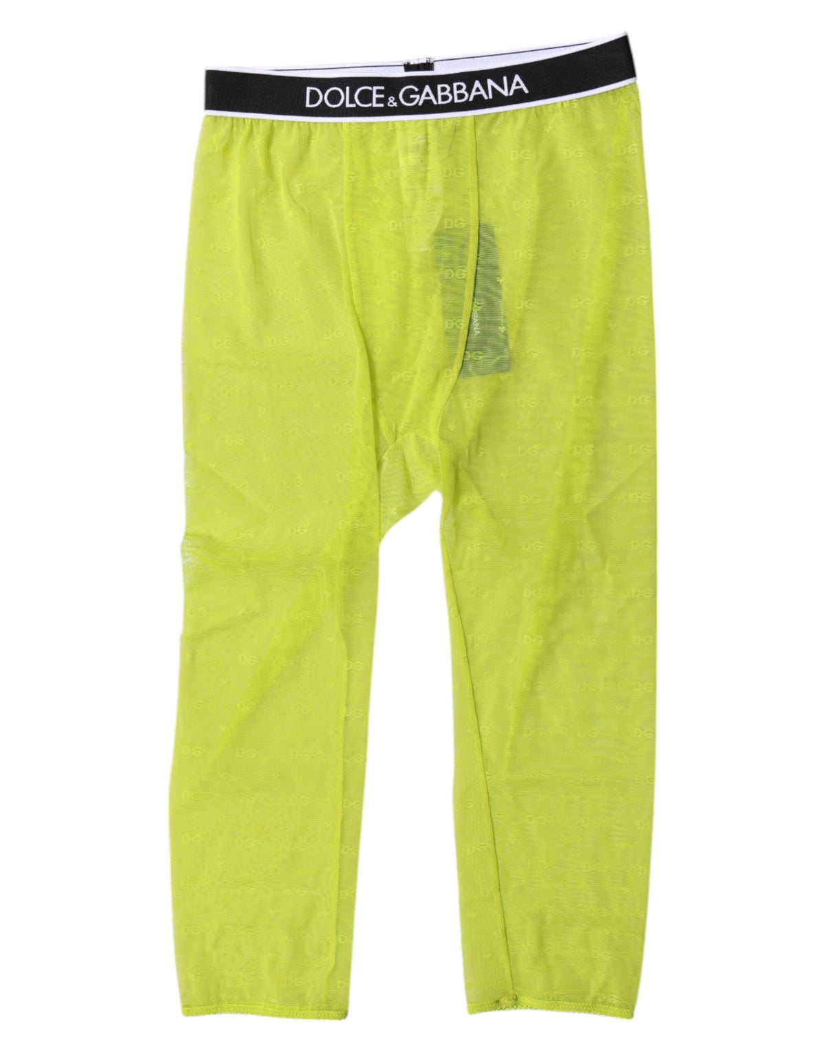 Dolce & Gabbana Grüne DG Logo Nylon Cropped Tights Unterwäsche