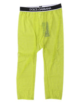 Dolce & Gabbana Grüne DG Logo Nylon Cropped Tights Unterwäsche