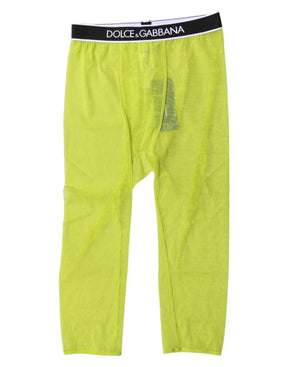 Dolce & Gabbana Grüne DG Logo Nylon Cropped Tights Unterwäsche