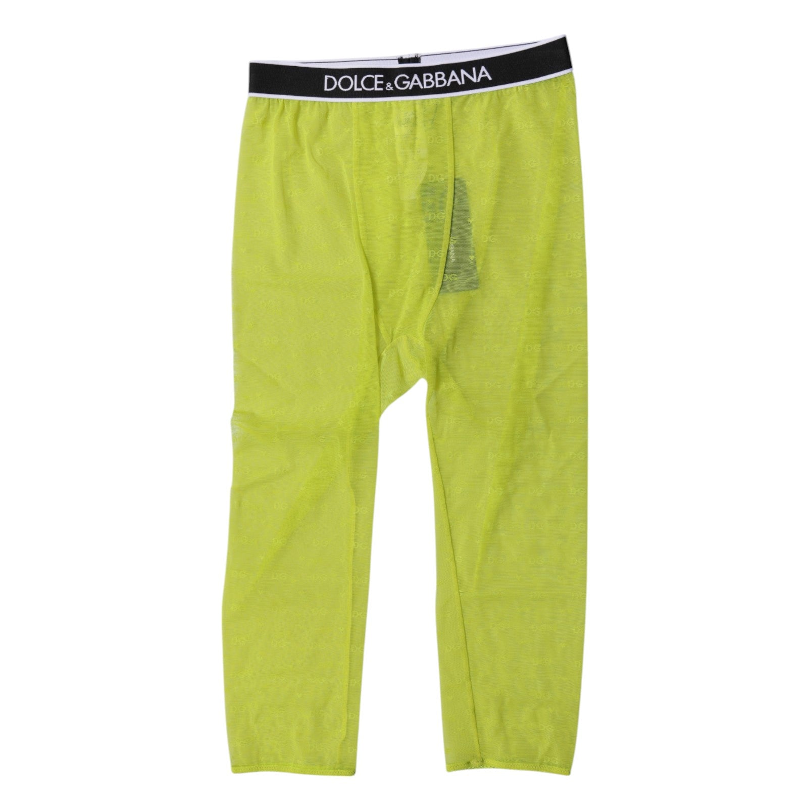 Dolce & Gabbana Grüne DG Logo Nylon Cropped Tights Unterwäsche