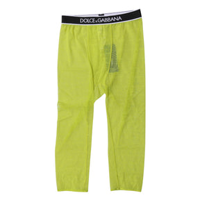 Dolce & Gabbana Grüne DG Logo Nylon Cropped Tights Unterwäsche