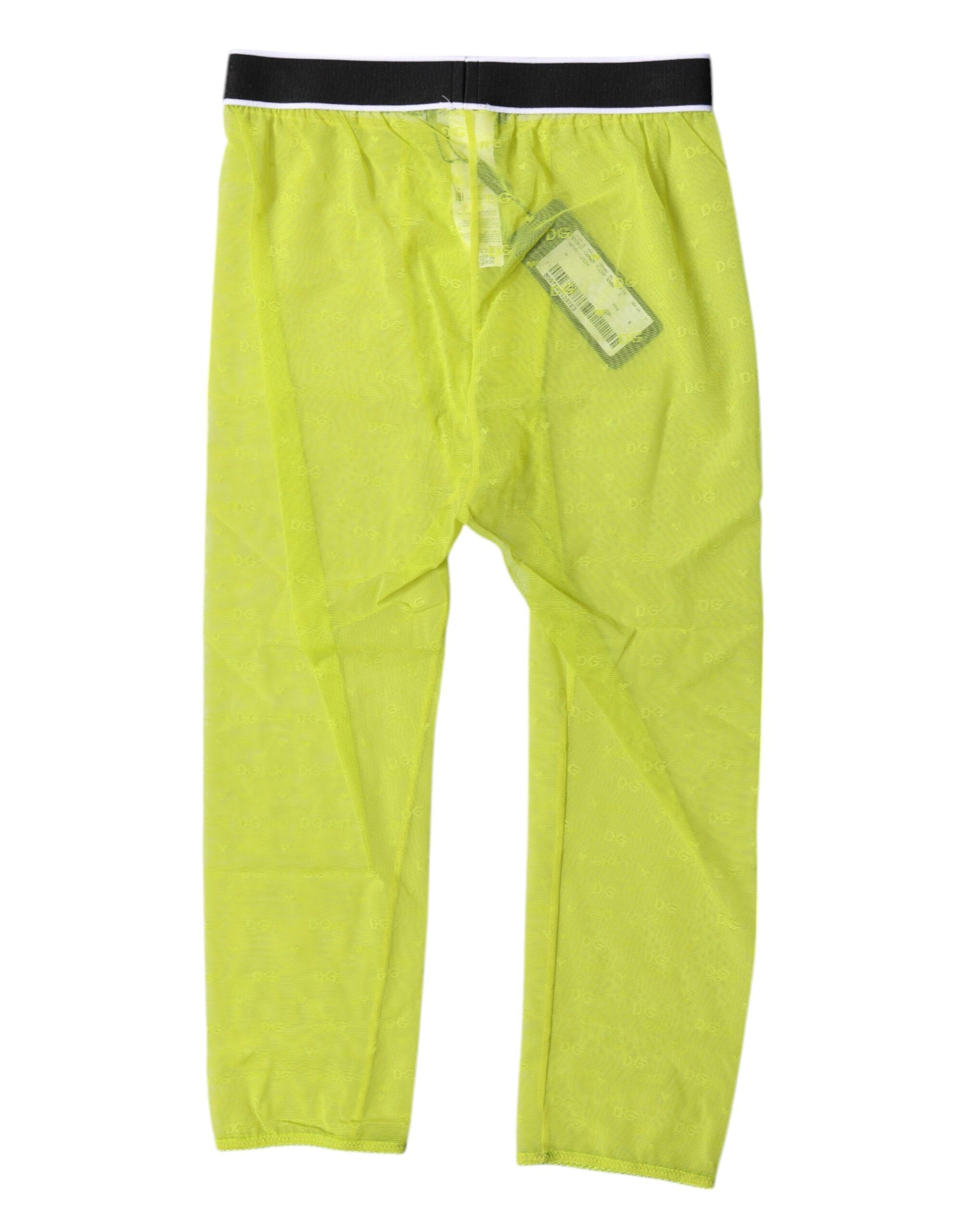 Dolce & Gabbana Grüne DG Logo Nylon Cropped Tights Unterwäsche