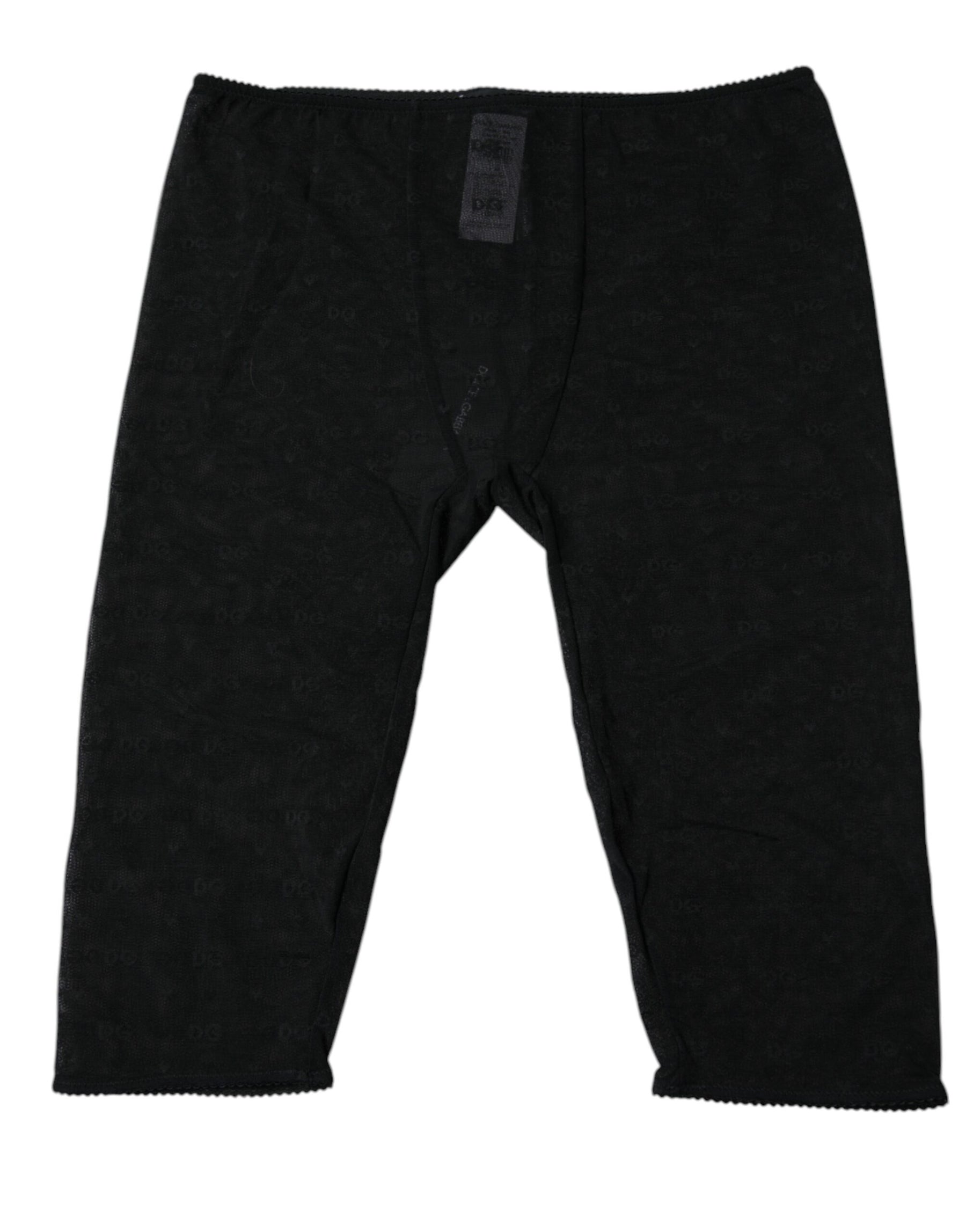 Dolce & Gabbana Schwarze Logo Spitze Dessous Gekürzte Enge Unterwäsche