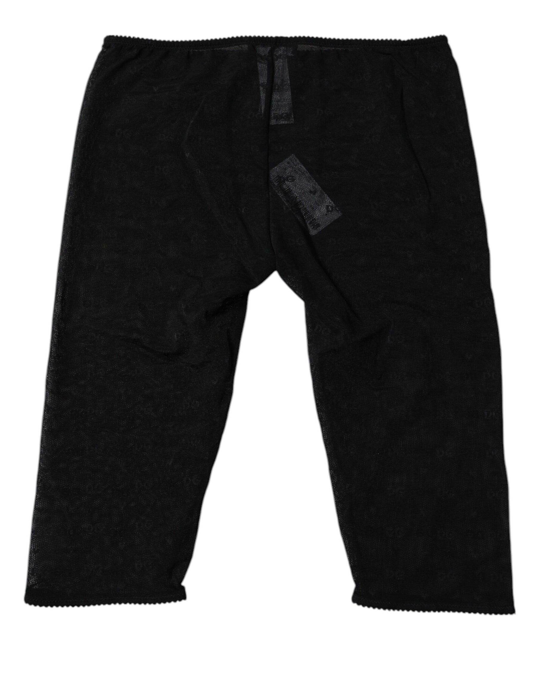Dolce & Gabbana Schwarze Logo Spitze Dessous Gekürzte Enge Unterwäsche