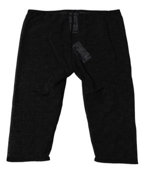 Dolce & Gabbana Schwarze Logo Spitze Dessous Gekürzte Enge Unterwäsche