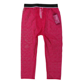 Dolce & Gabbana Fuchsia DG Logo Nylon Cropped Strumpfhose Unterwäsche