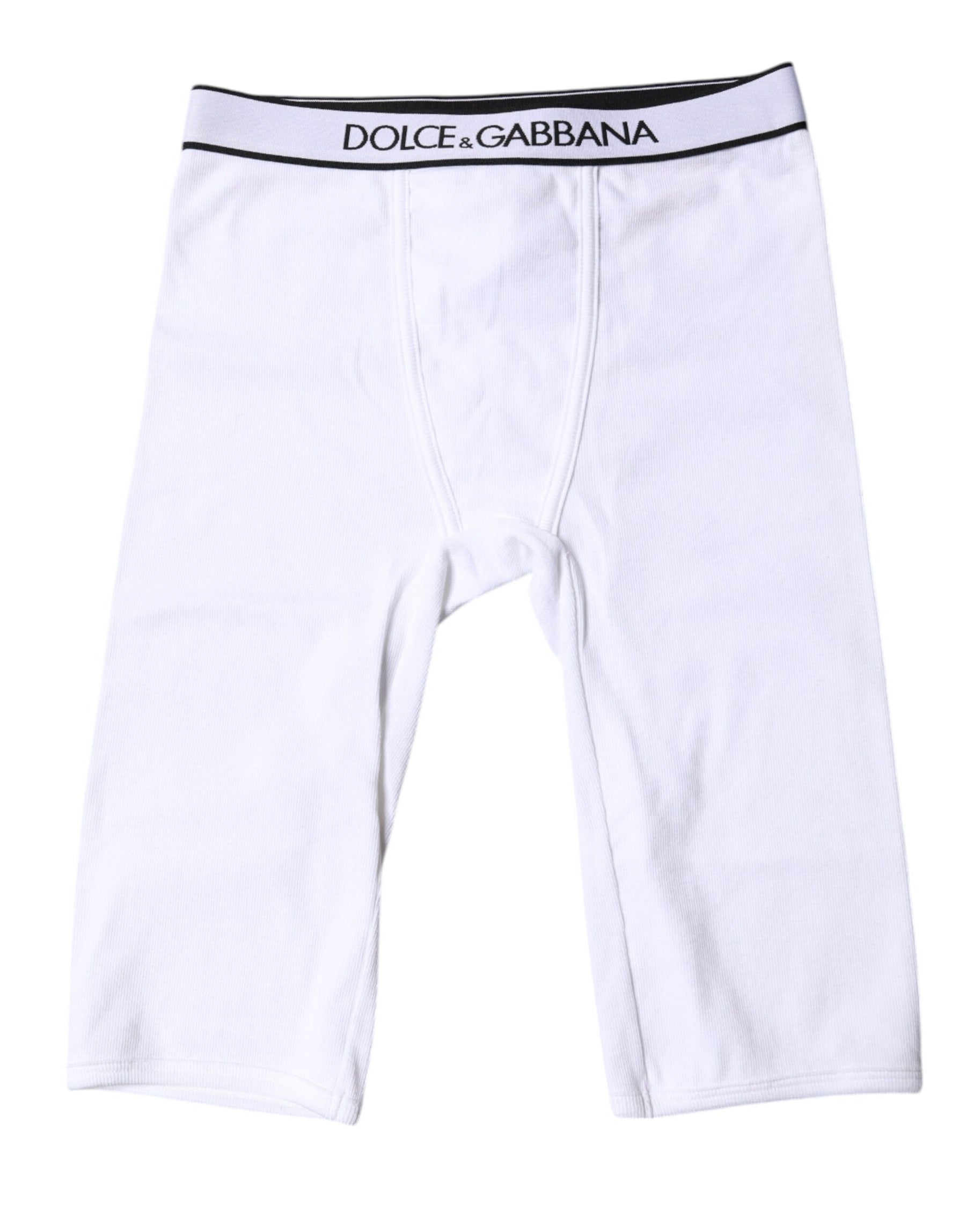 Dolce & Gabbana Weiße Logo-Baumwoll-Cropped-Strumpfhose Unterwäsche