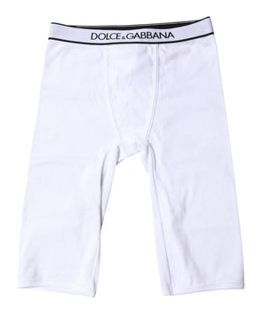 Dolce & Gabbana Weiße Logo-Baumwoll-Cropped-Strumpfhose Unterwäsche